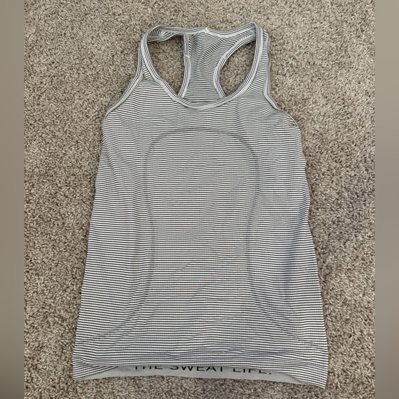 Lululemon Athletica Black and White Striped Tank Top - Picture 2 of 2